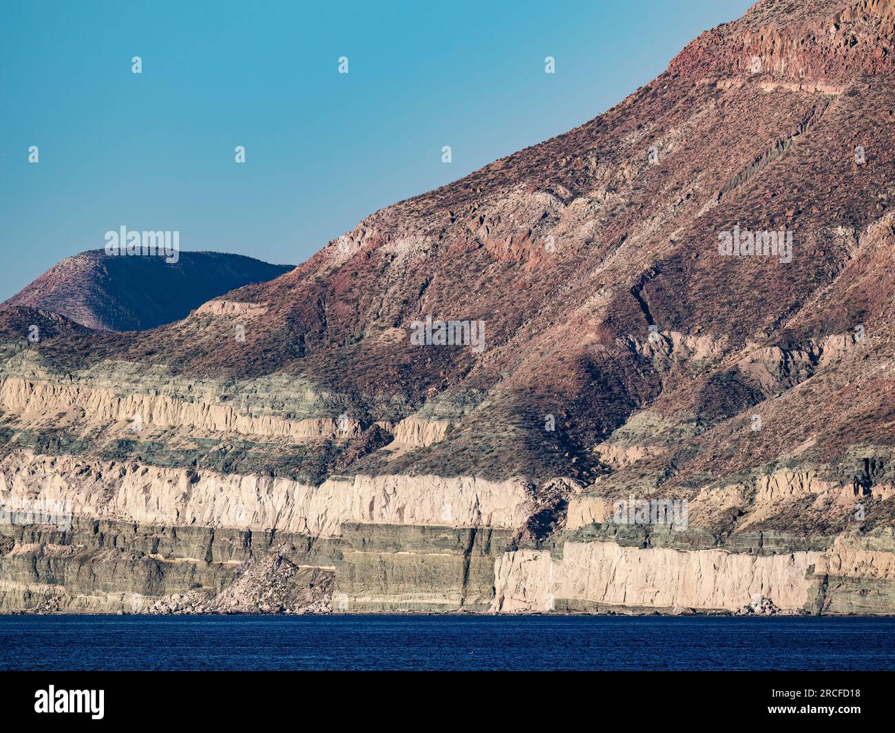 La penisola di Baja di fronte all'Isla San Jose, Baja California Sur, Messico. Foto Stock