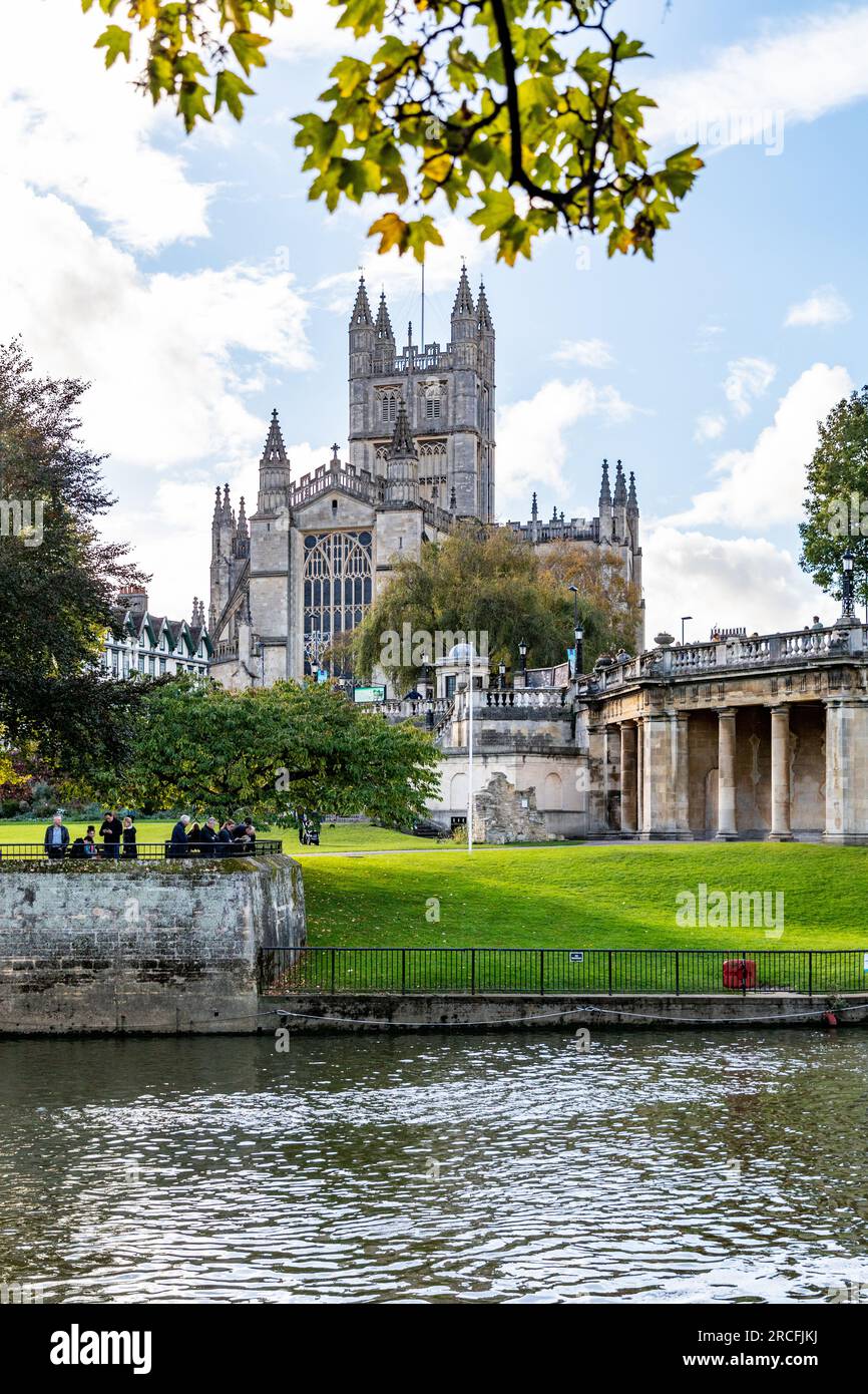 Una foto dell'architettura unica di Bath Foto Stock