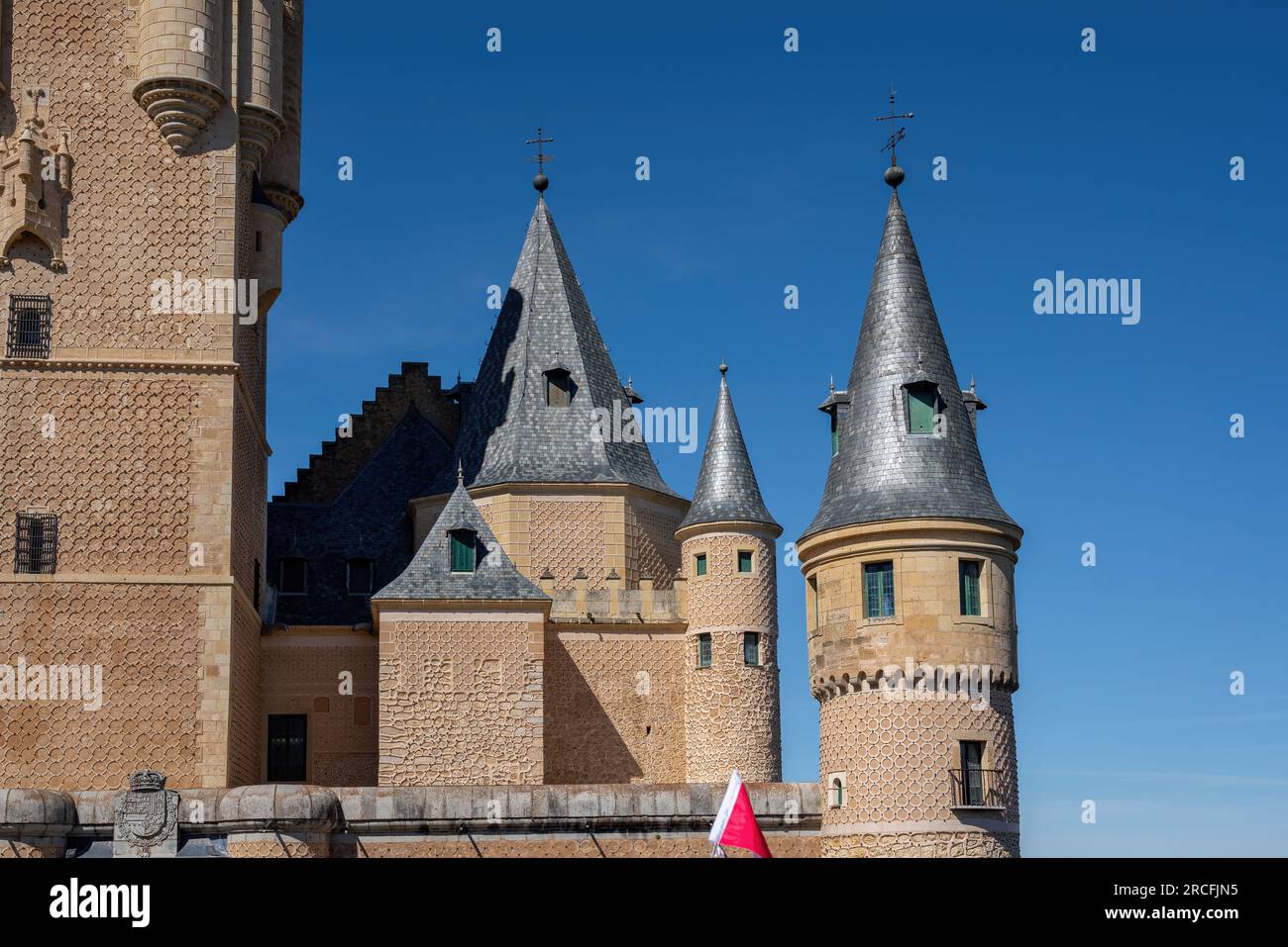 Alcazar delle Torri di Segovia - Segovia, Spagna Foto Stock