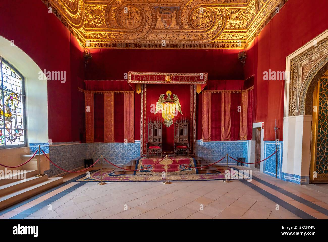 Sala del trono all'interno dell'Alcazar di Segovia - Segovia, Spagna Foto Stock