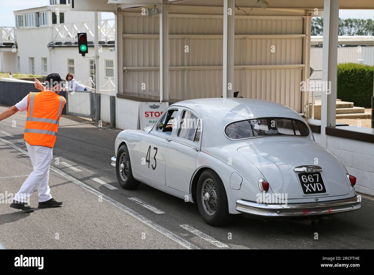 Jaguar Mk1 3,4 (1958), Mike Hawthorn Memorial Track Day, Goodwood, Sussex, Inghilterra, Gran Bretagna, Regno Unito, Europa Foto Stock