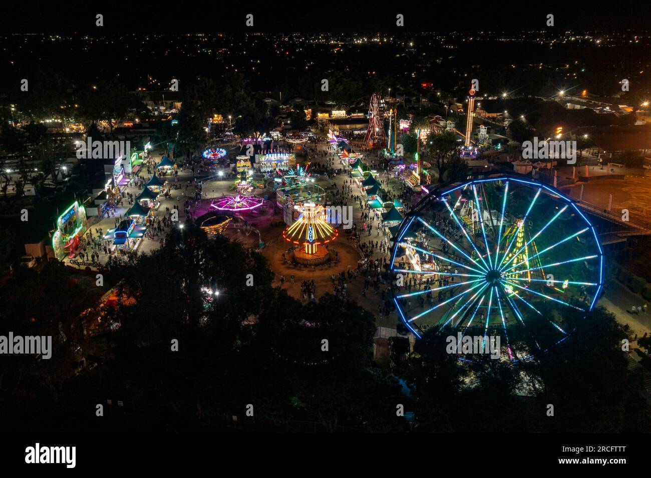 Turlock, California, USA. 14 luglio 2023. A metà strada alla fiera della contea di Stanislaus il 13 luglio 2023. (Immagine di credito: © Marty Bicek/ZUMA Press Wire) SOLO USO EDITORIALE! Non per USO commerciale! Foto Stock