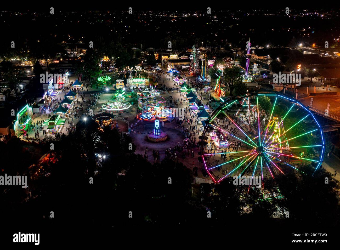 Turlock, California, USA. 14 luglio 2023. A metà strada alla fiera della contea di Stanislaus il 13 luglio 2023. (Immagine di credito: © Marty Bicek/ZUMA Press Wire) SOLO USO EDITORIALE! Non per USO commerciale! Foto Stock