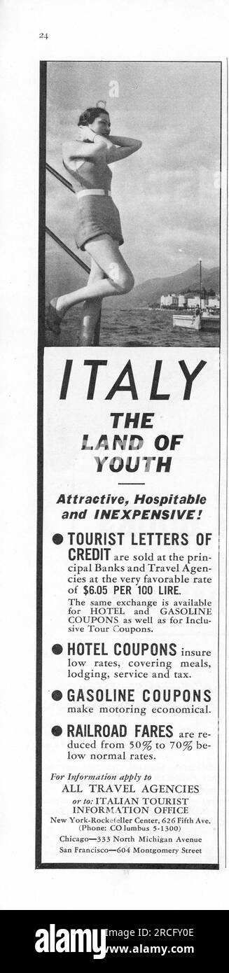 Vintage Time Magazine 6 luglio 1936 Issue Advert, USA Foto Stock