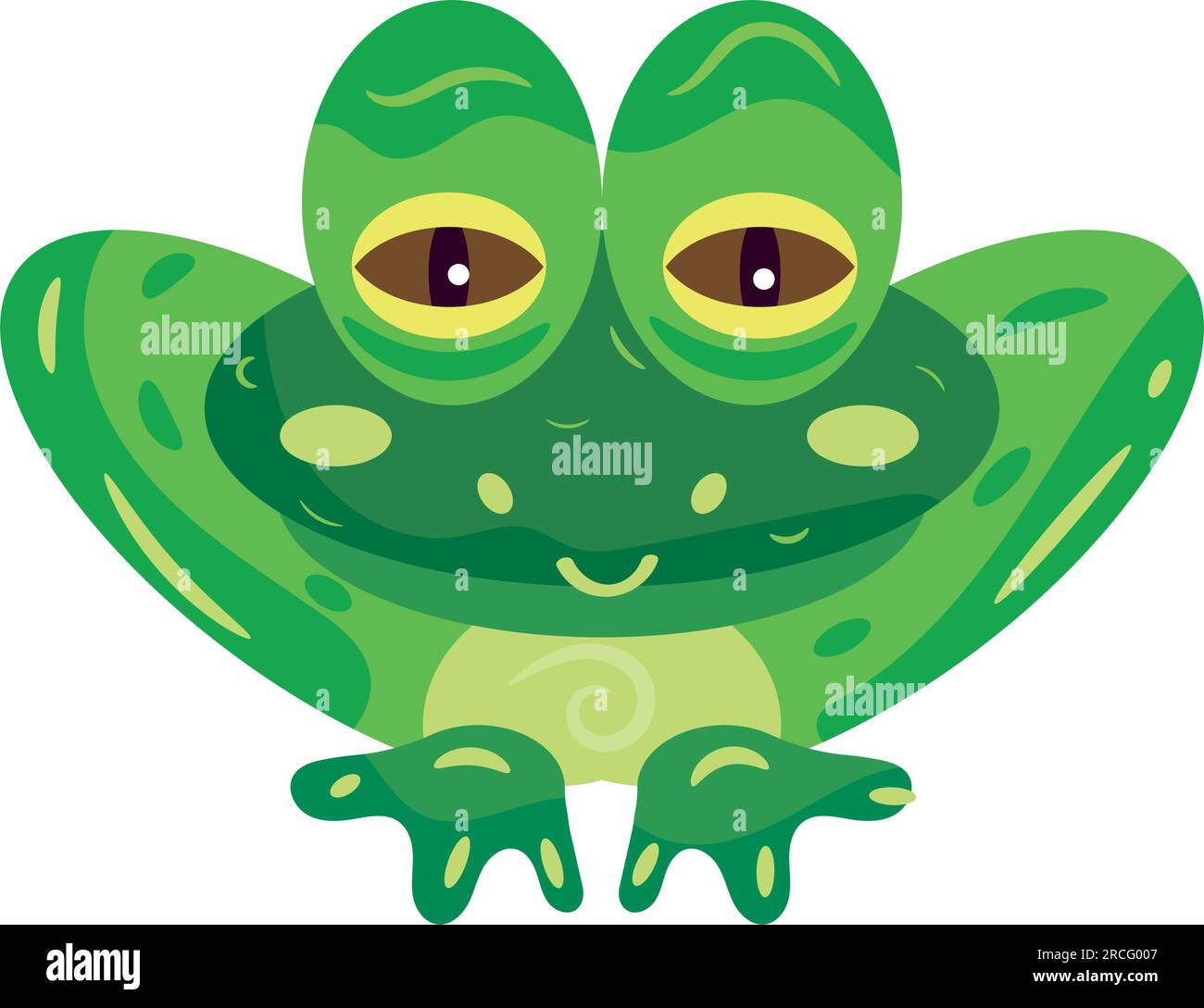 Isolata colorata graziosa rana animale personaggio Vector Illustrazione Vettoriale