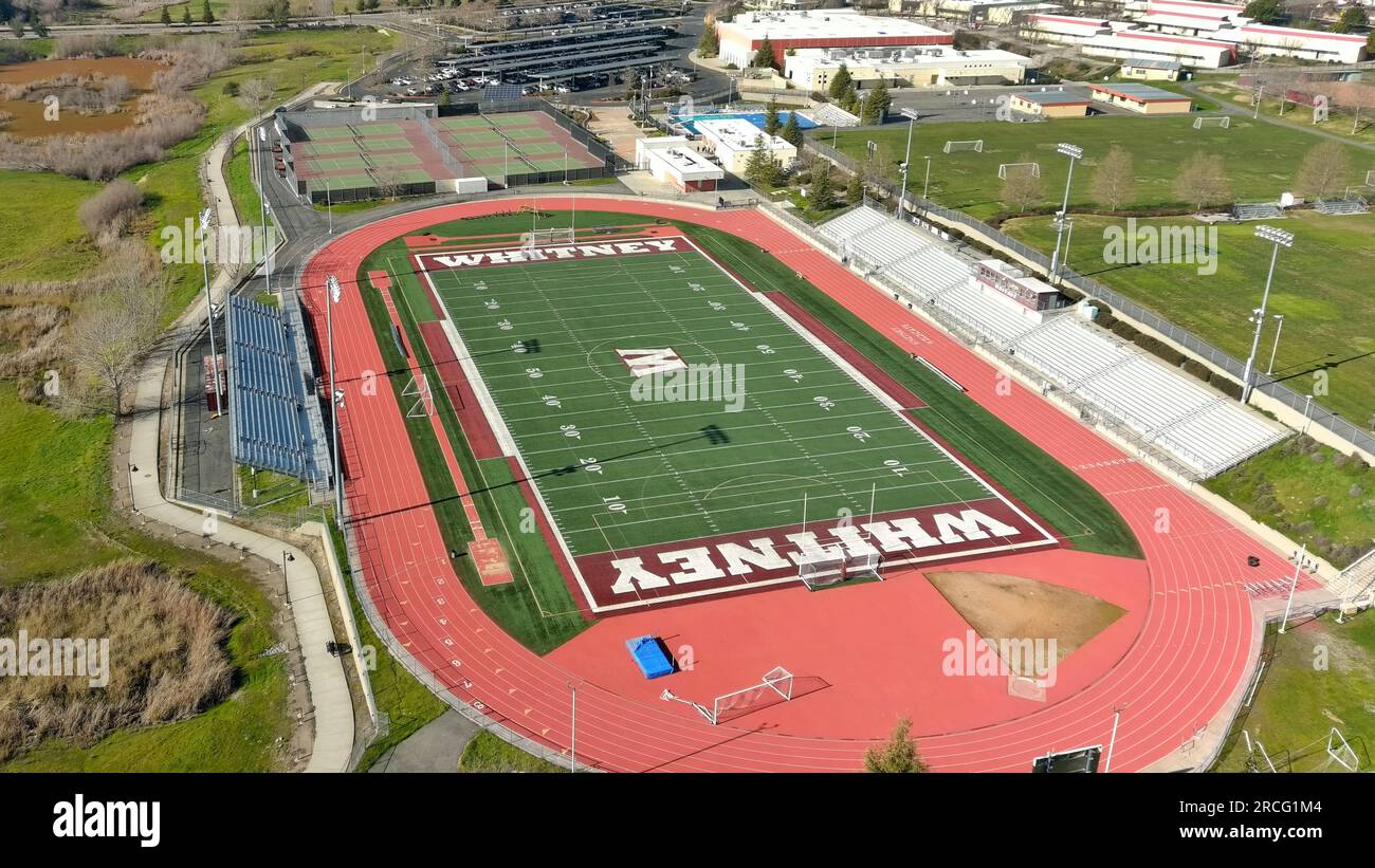 Campo da football della Whitney High School Foto Stock