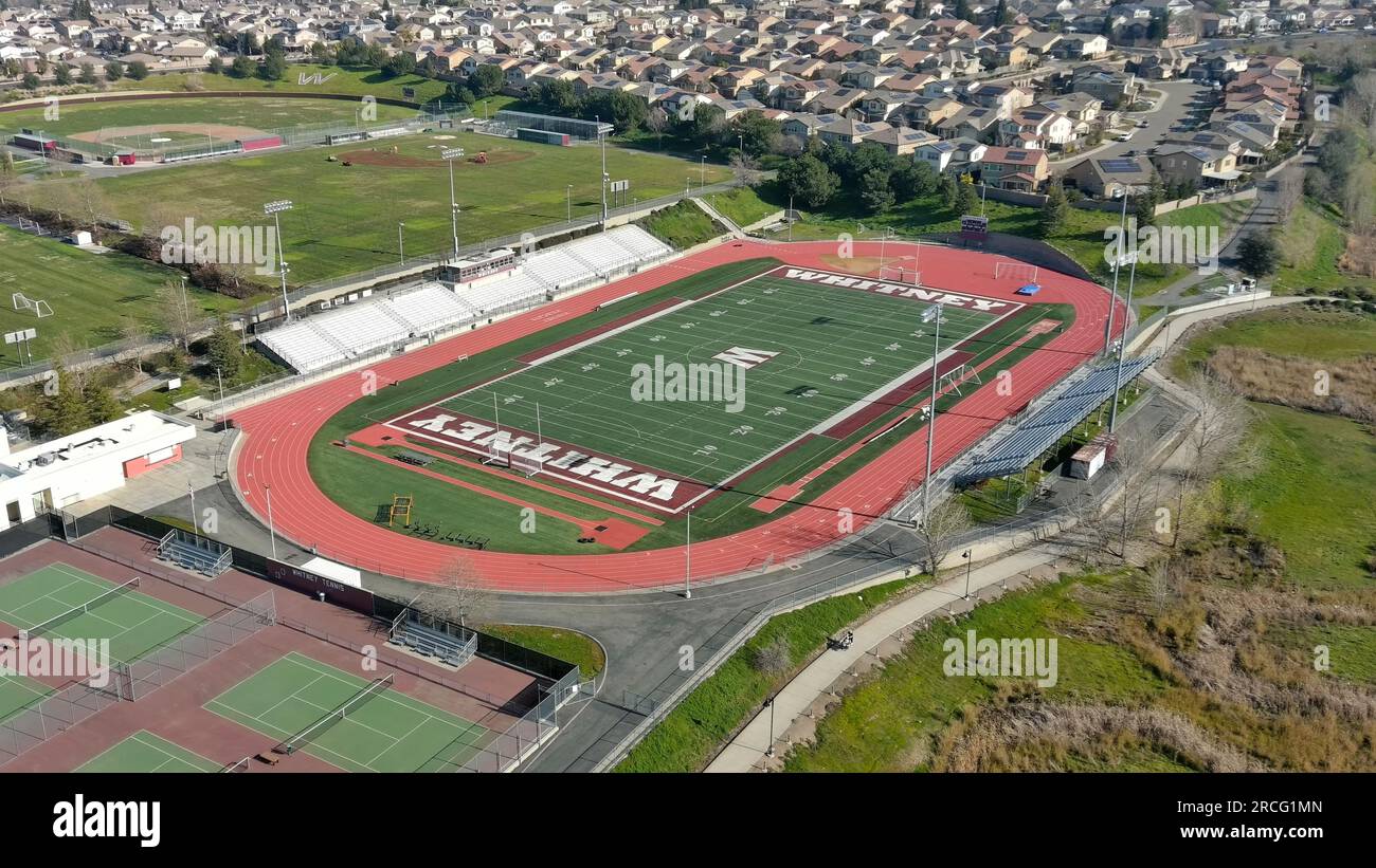 Campo da football della Whitney High School Foto Stock