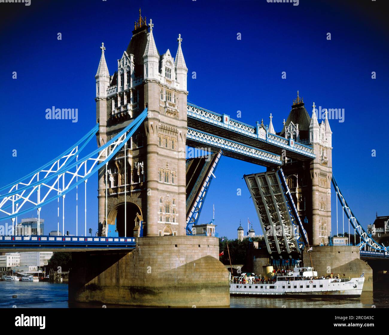 Vista del Tower Bridge, Londra, Inghilterra, Regno Unito Foto Stock