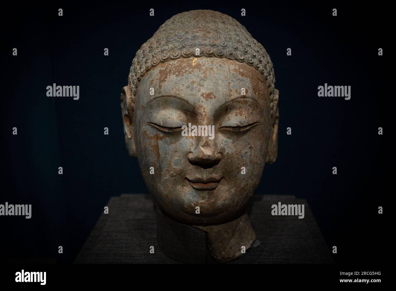 Teste di pietra della dinastia Wei settentrionale in Cina Foto Stock