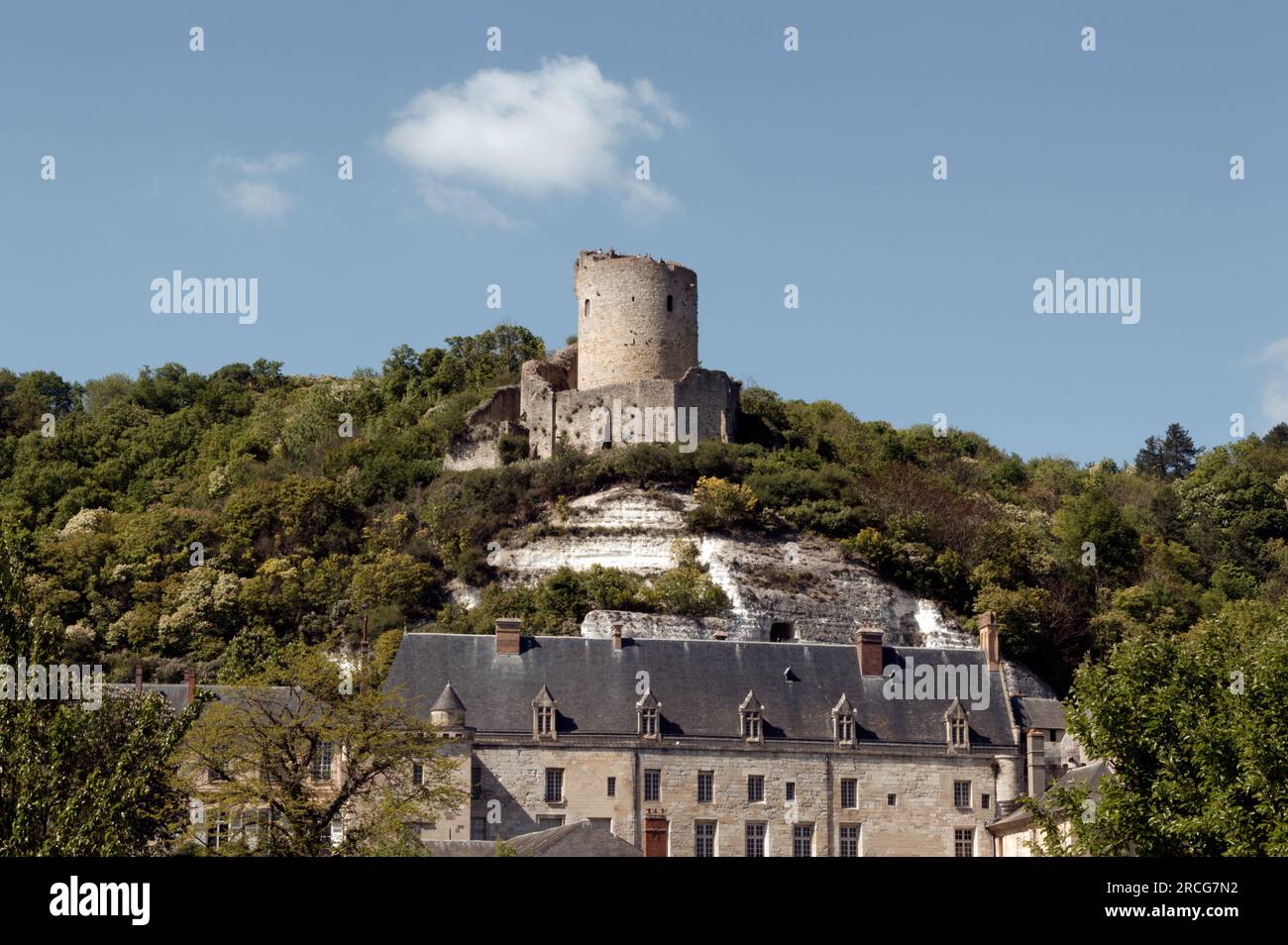 Vecchio castello, la Roche-Guyon, Val d'Oise, Francia Foto Stock