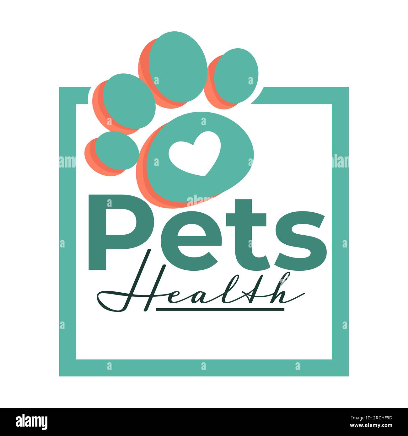 Animali domestici icona isolata veterinario clinica cane o zampa gatto Illustrazione Vettoriale