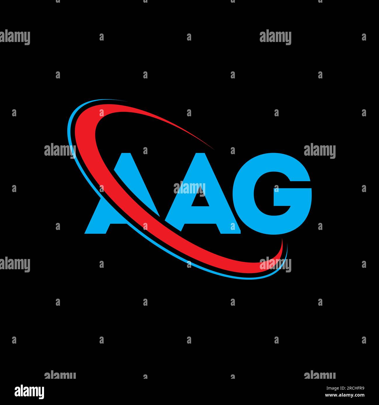 Logo AAG. Lettera AAG. Logo AAG Letter. Iniziali logo AAG associato a un cerchio e un monogramma maiuscolo. Tipografia AAG per la tecnologia. Illustrazione Vettoriale