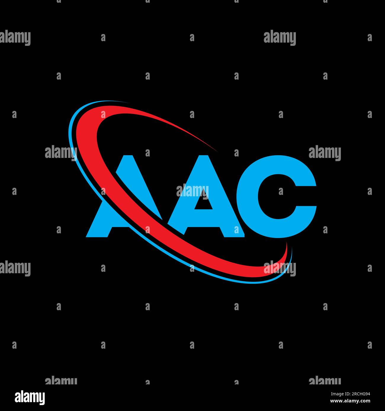 Logo AAC. Lettera AAC. Logo AAC Letter. Logo AAC di Intitials associato a un cerchio e a un monogramma maiuscolo. Tipografia AAC per tecnologia, bus Illustrazione Vettoriale