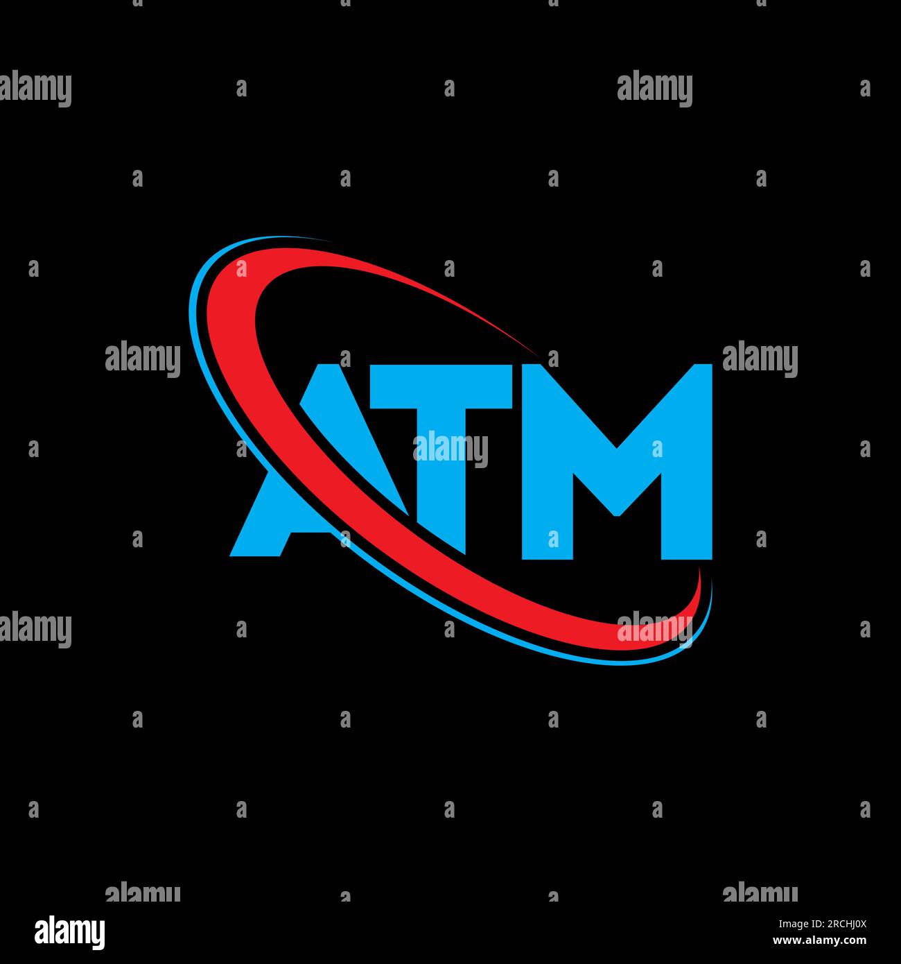 Logo ATM. Lettera ATM. Logo ATM Letter. Logo ATM con logo circolare e monogramma maiuscolo. Tipografia ATM per tecnologia, attività commerciali Illustrazione Vettoriale