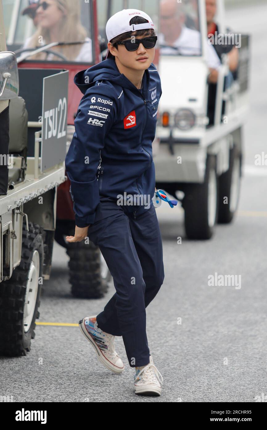Spielberg, Austria. 2 luglio 2023. Formula 1 Rolex Gran Premio d'Austria al Red Bull Ring, Austria. Nella foto: Yuki Tsunoda (JPN) di Scuderia AlphaTauri © Piotr Zajac/Alamy Live News Foto Stock