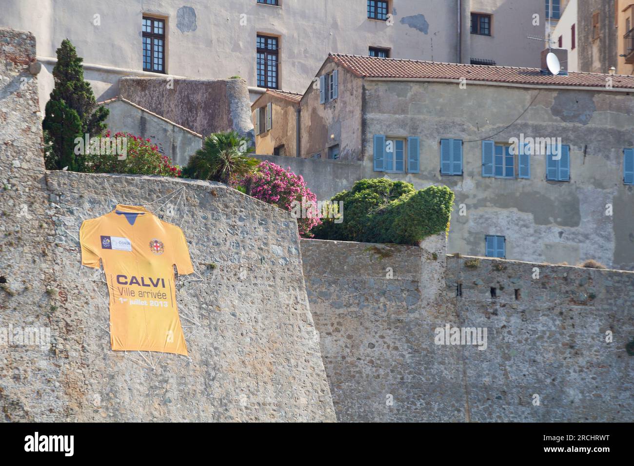 Tour de France a Calvi Corsica 2013 per la prima volta Foto Stock
