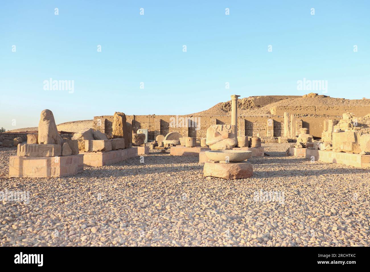 Antico tempio egizio di Kom Ombo (Sobek & Horus) ad Assuan, alto Egitto Foto Stock