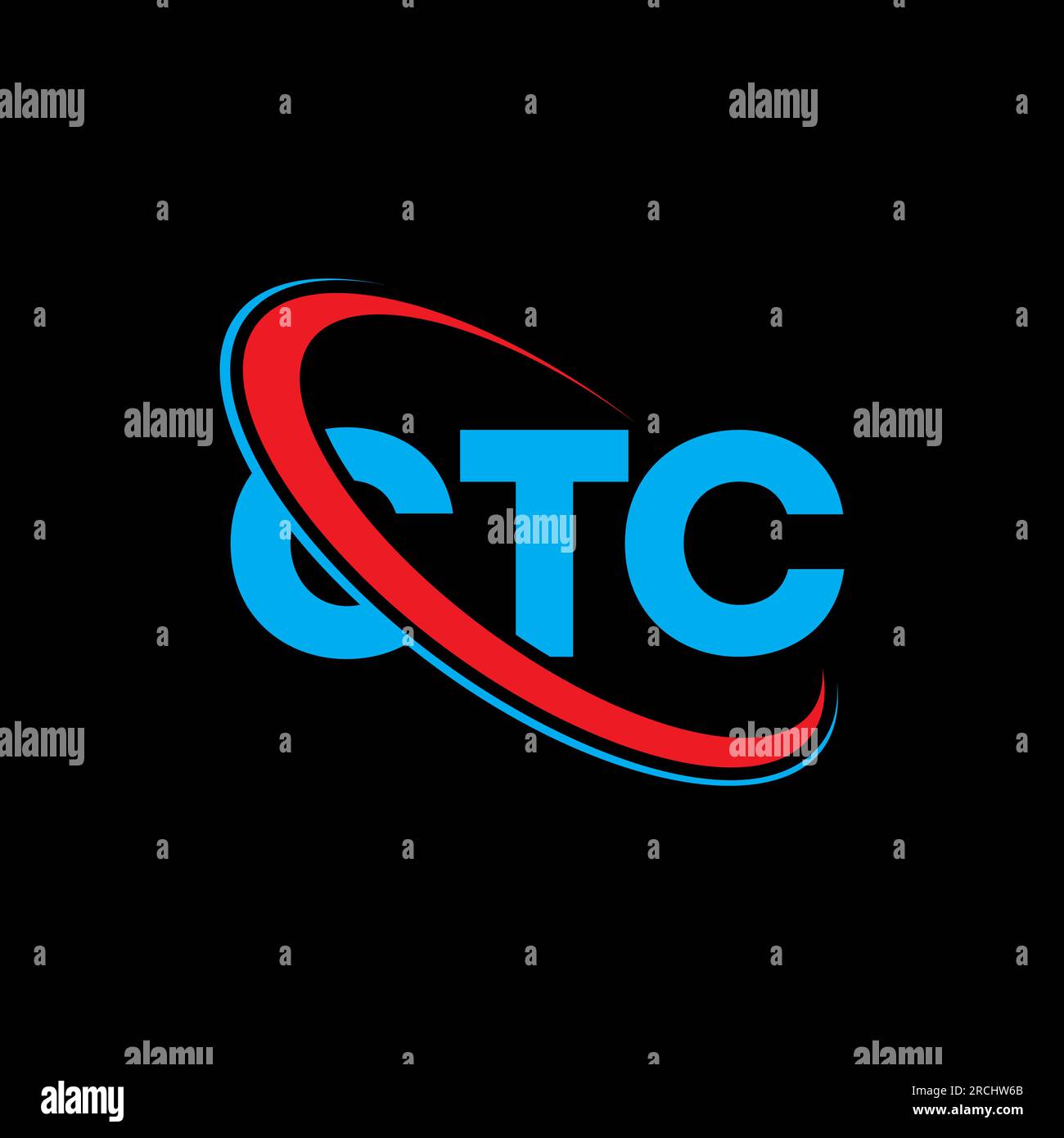 Logo CTC. Lettera CTC. Logo CTC Letter. Iniziali logo CTC associato a un logo con cerchio e monogramma maiuscolo. Tipografia CTC per tecnologia, attività commerciali Illustrazione Vettoriale