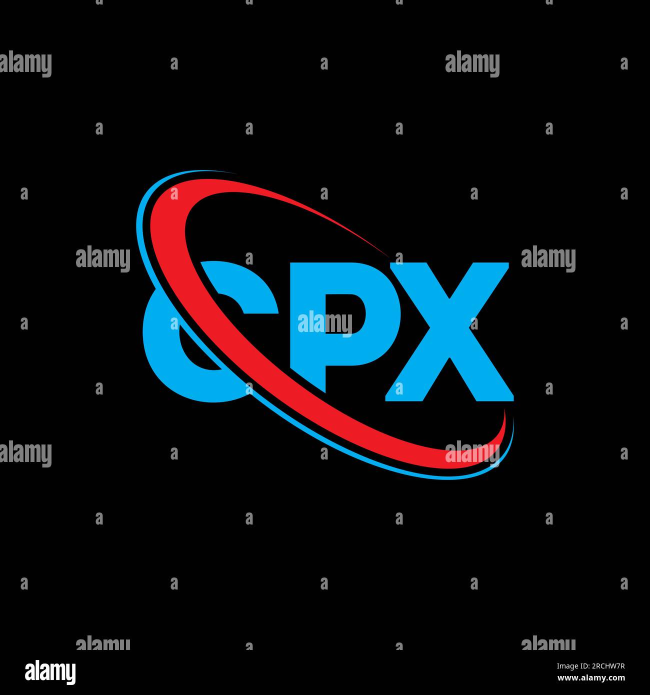 Logo CPX. Lettera CPX. Logo CPX Letter. Iniziali logo CPX associato a un logo circolare e un monogramma maiuscolo. Tipografia CPX per tecnologia, attività commerciali Illustrazione Vettoriale