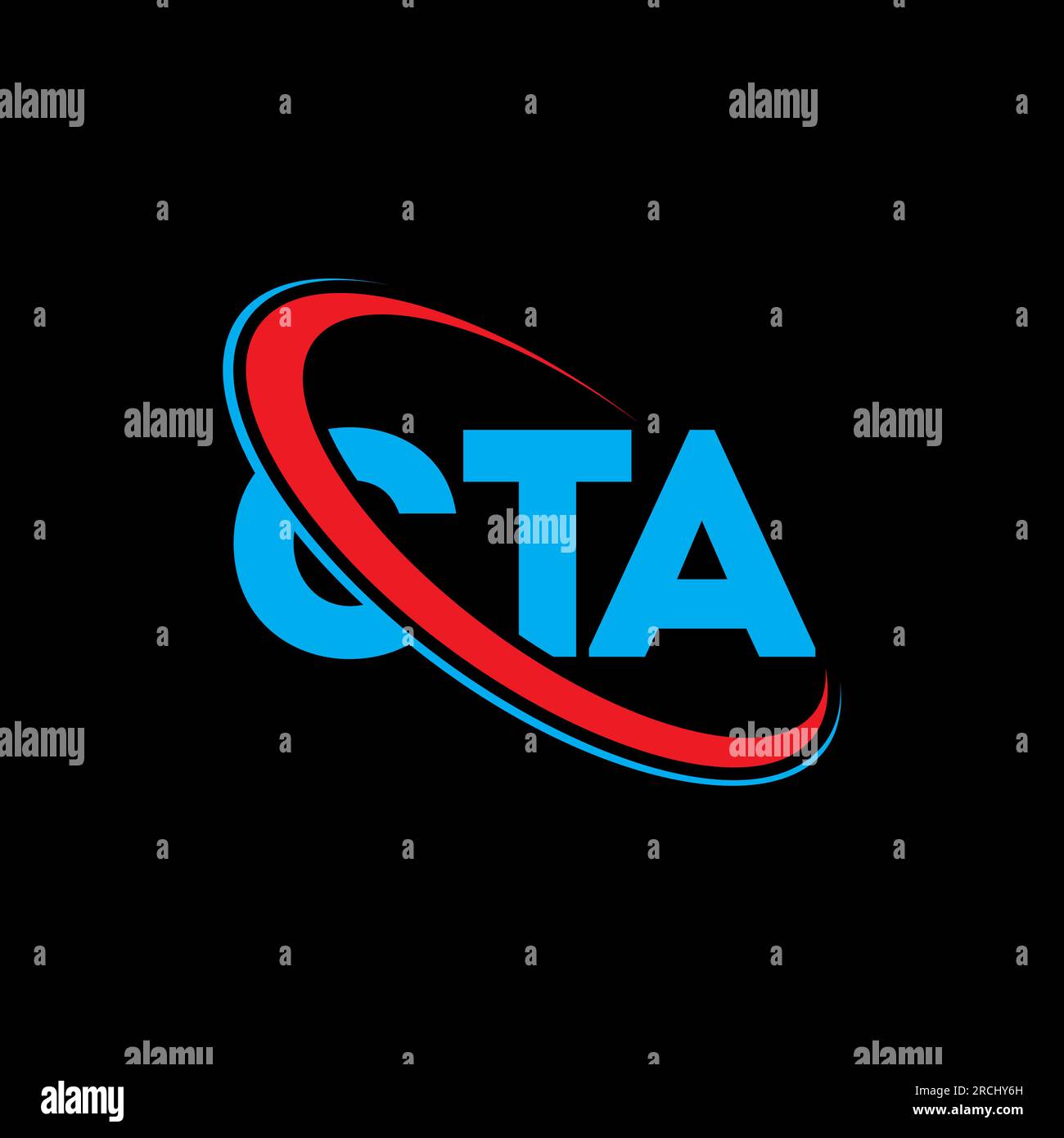 Logo CTA. Lettera CTA. Logo CTA Letter. Iniziali logo CTA associato a un cerchio e un monogramma maiuscolo. Tipografia CTA per tecnologia, attività commerciali Illustrazione Vettoriale