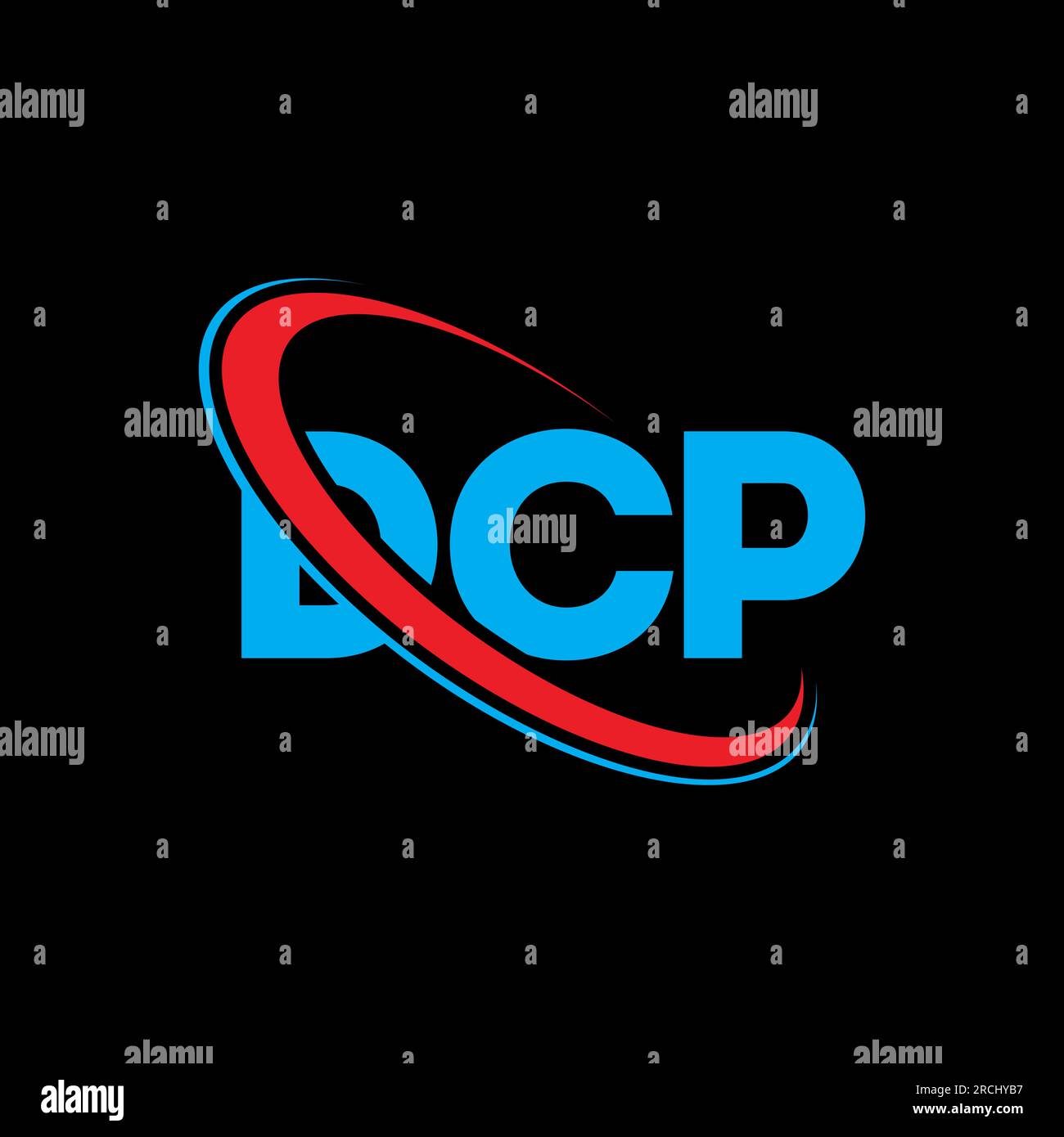Logo DCP. Lettera DCP. Logo DCP Letter. Iniziali logo DCP associato a un cerchio e un monogramma maiuscolo. Tipografia DCP per tecnologia, attività commerciali Illustrazione Vettoriale