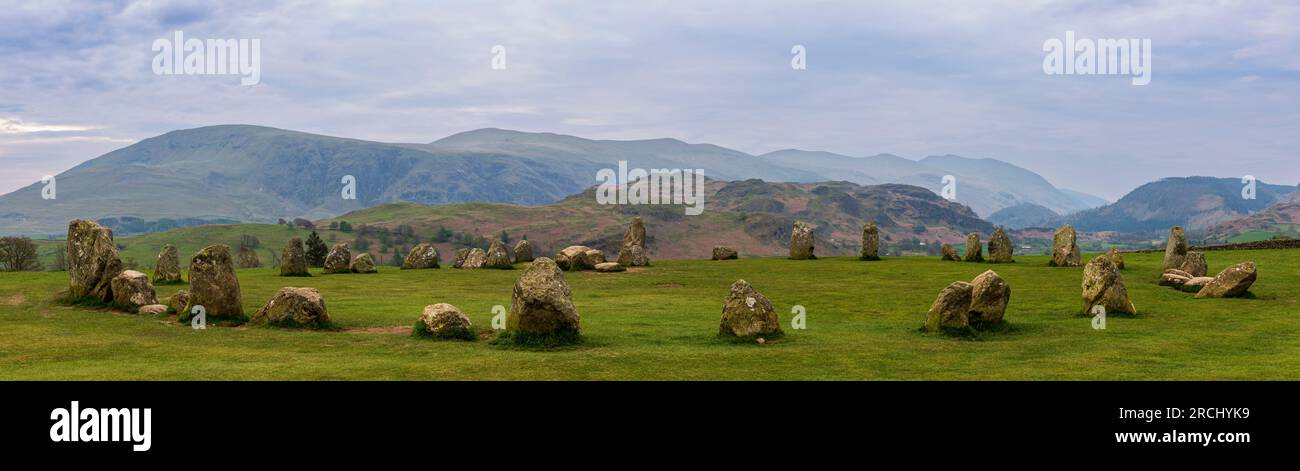 Cerchio di pietre di Castlerigg Keswick Lake District Cumbria, Inghilterra nord-occidentale Foto Stock