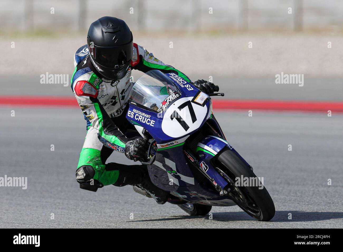 Montmelo, Spagna. 14 luglio 2023. Pedro Alomar spagnolo di Igaxteam con Honda durante la categoria European Talent Cup del Finetwork FIM JuniorGP World Championship Barcelona round sul Circuit de Barcelona di Montmelo, in Spagna. Credito: DAX Images/Alamy Live News Foto Stock