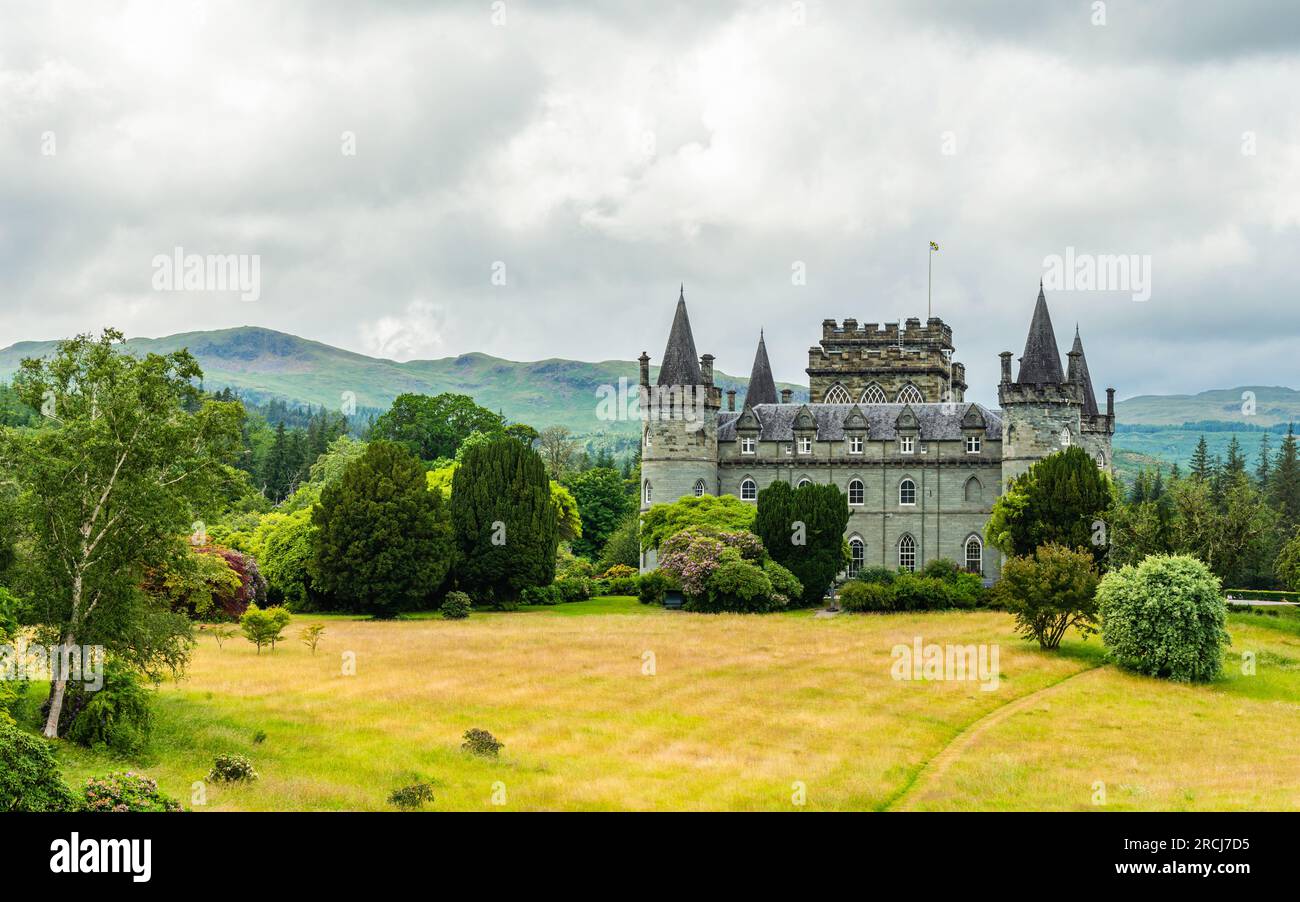 Castello di Inveraray, Clan Campbell, Loch Fyne, Argyll, Scozia, REGNO UNITO Foto Stock