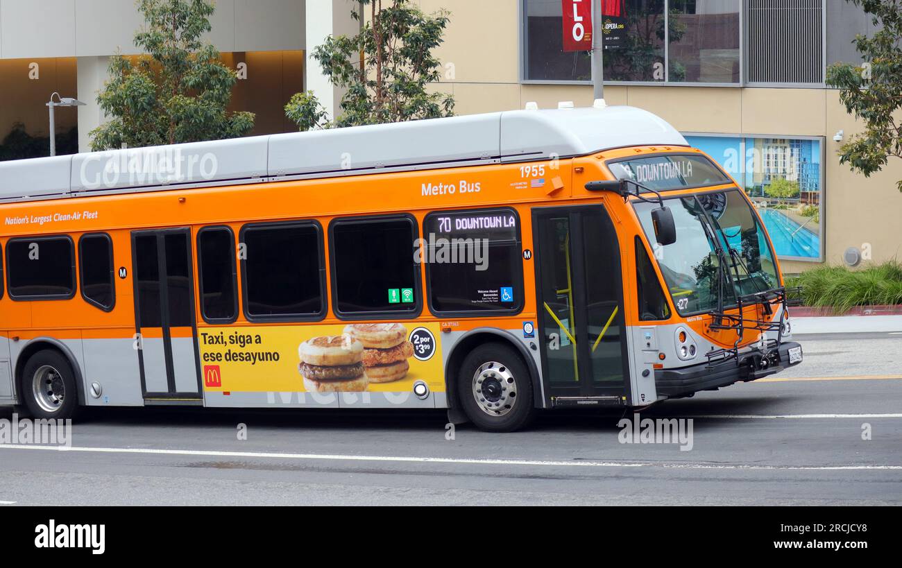 Los Angeles, California: LA Metro Bus Transit, trasporto pubblico della contea di Los Angeles (MTA - LA County Metropolitan Transit Authority) Foto Stock