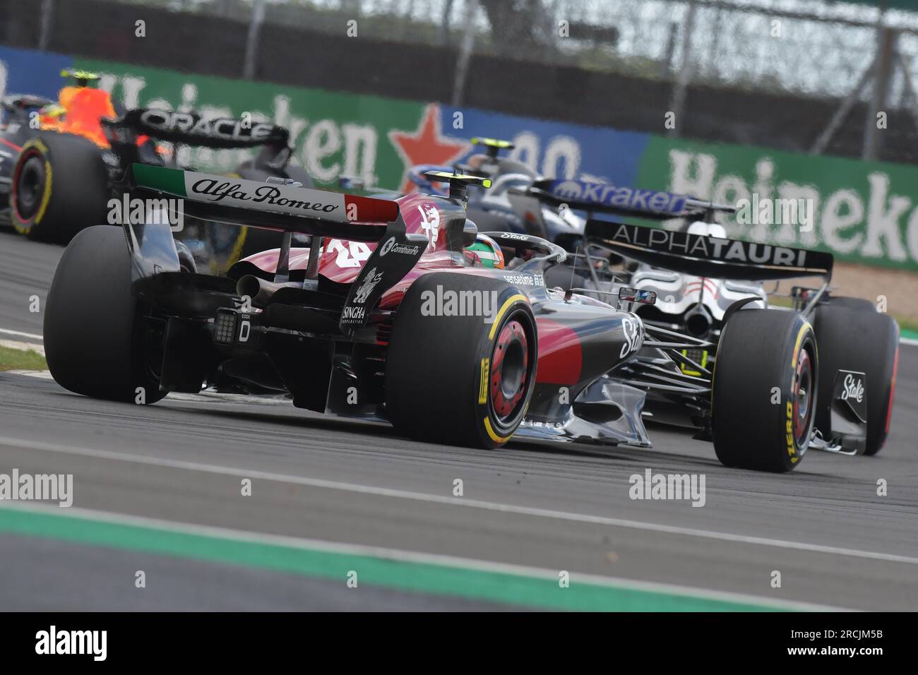 Zhou Guanyu 2023 Aramco Gran Premio di Gran Bretagna Foto Stock