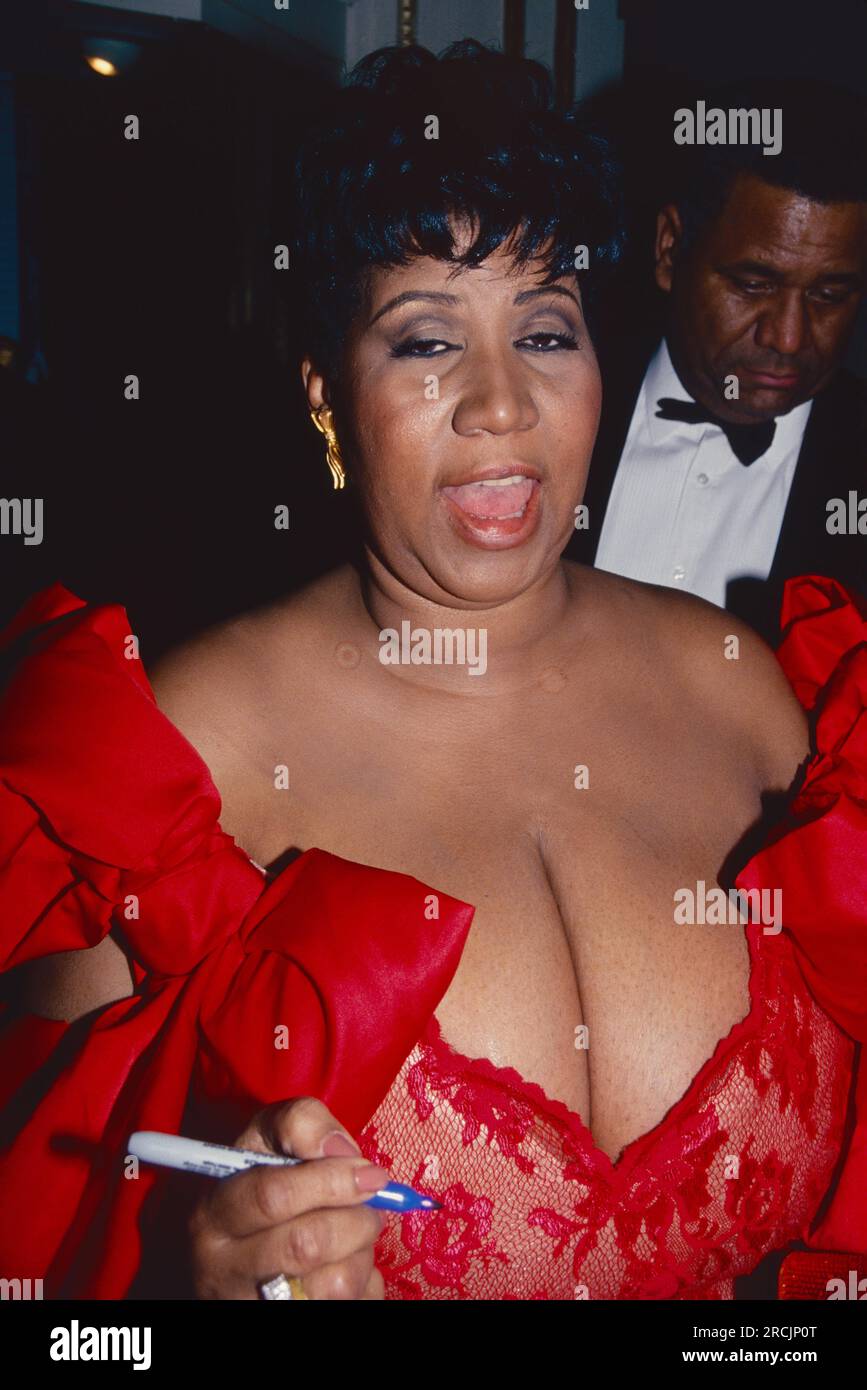 Aretha Franklin partecipa alla festa degli Arista Records Pre-Grammy Awards al Plaza Hotel di New York il 28 febbraio 1994. Crediti fotografici: Henry McGee/MediaPunch Foto Stock