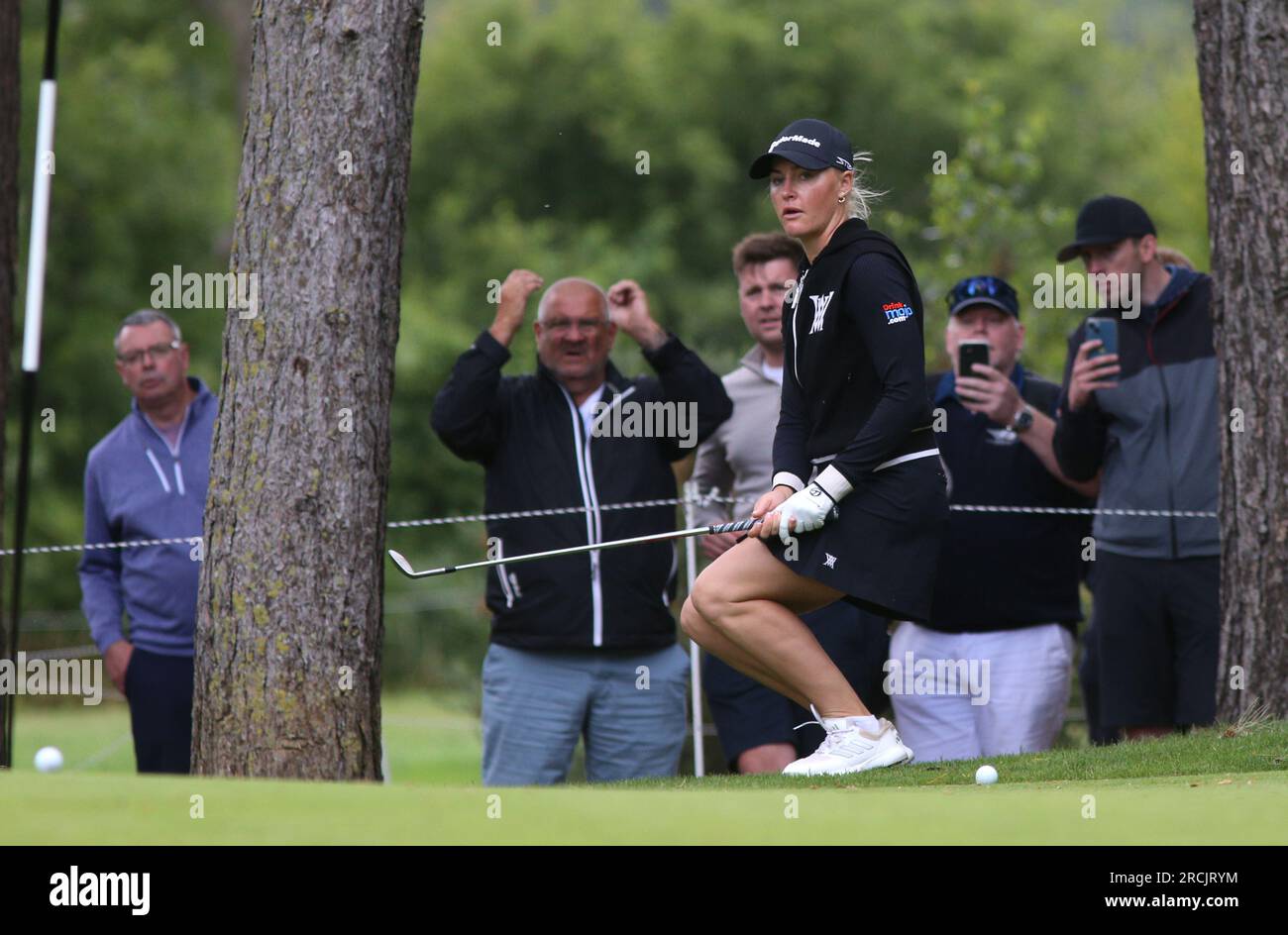 Charley Hull nel secondo giorno dell'Aramco Team Series 2023 al Centurion Club, Hertfordshire. Data foto: Sabato 15 luglio 2023. Foto Stock