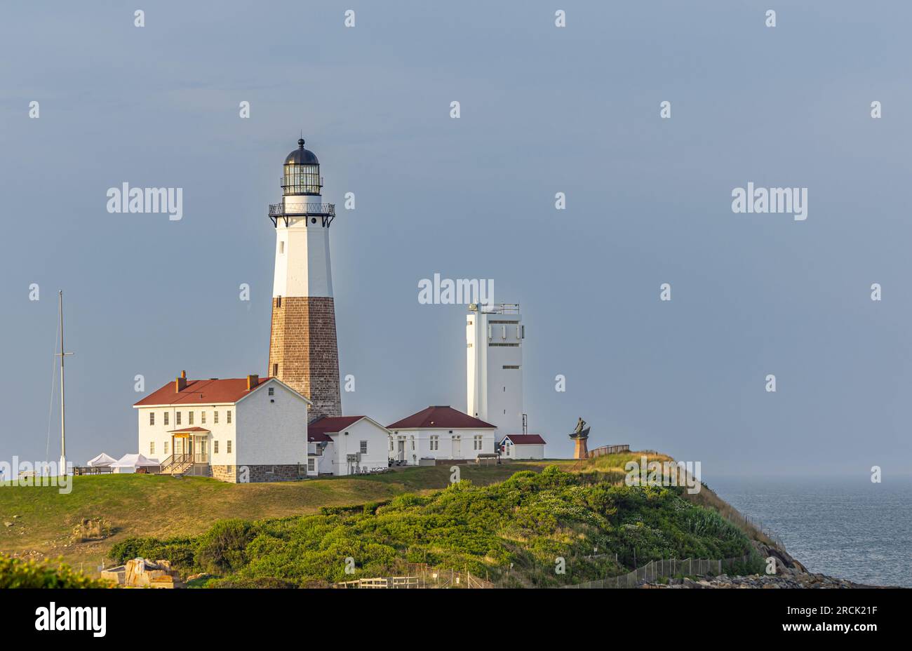 Paesaggio con il faro di montauk Foto Stock