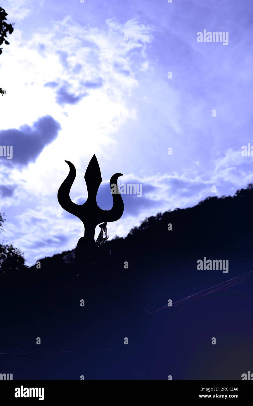 Il Tridente del Signore Shiva (Mahadev). Foto Stock