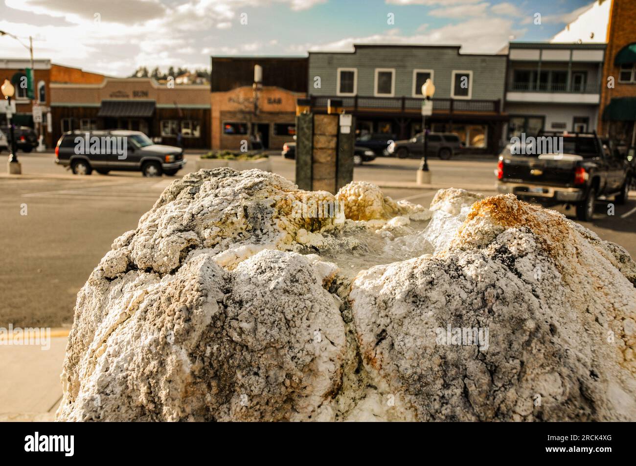 Sorgenti termali di zolfo nella città di Pagosa Springs, Colorado, Stati Uniti Foto Stock