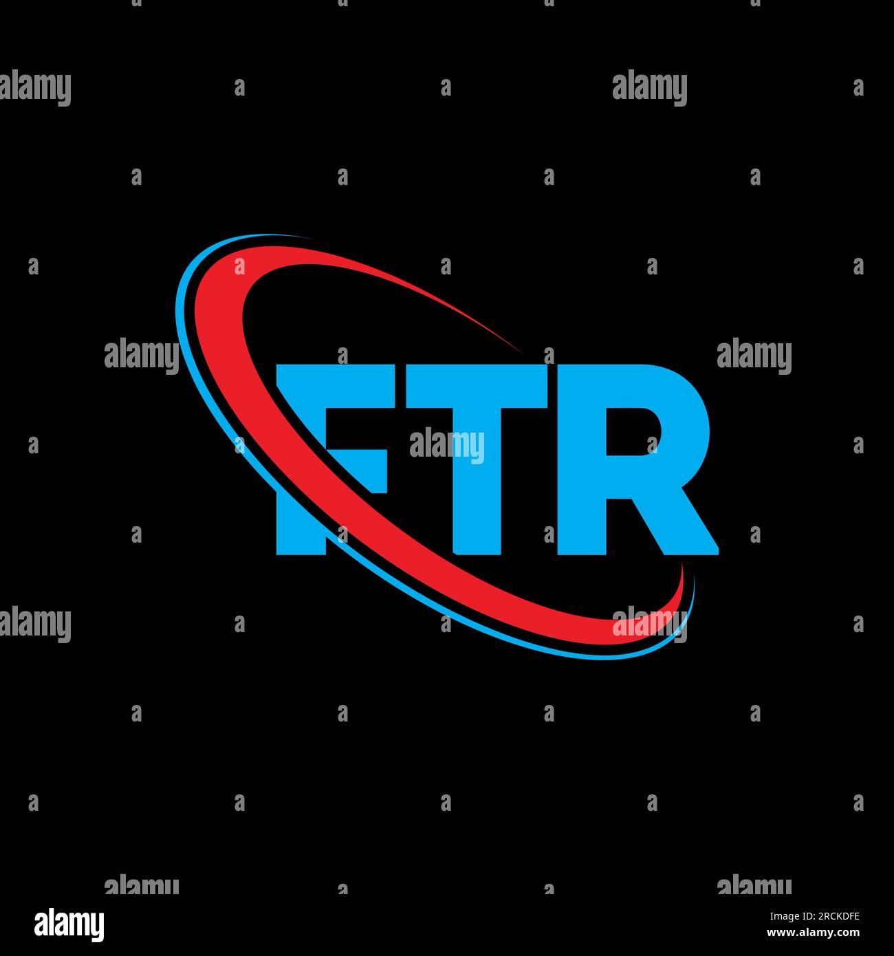 Logo FTR. Lettera FTR. Logo FTR Letter. Iniziali logo FTR associato a un logo con cerchio e monogramma maiuscolo. Tipografia FTR per tecnologia, attività commerciali Illustrazione Vettoriale