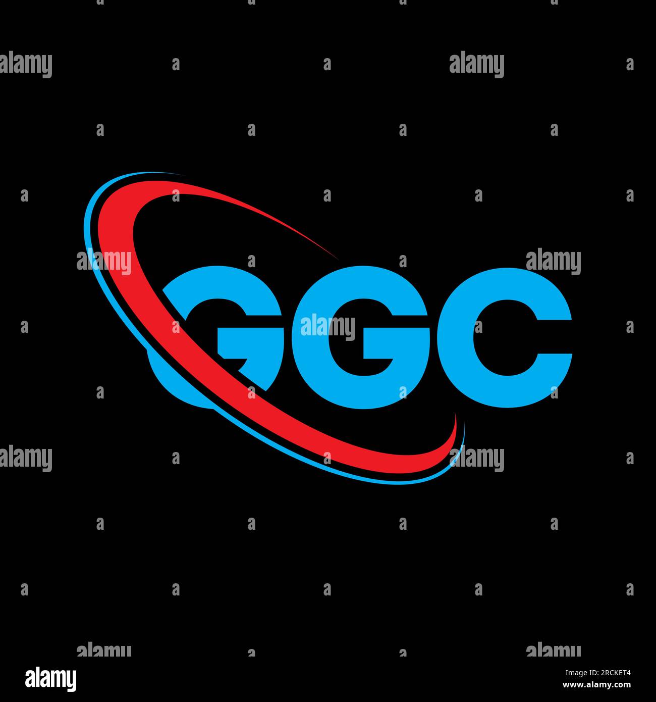 Logo GGC. Lettera GGC. Logo GGC Letter. Logo GGC con logo circolare e monogramma maiuscolo. Tipografia GGC per tecnologia, attività commerciali Illustrazione Vettoriale