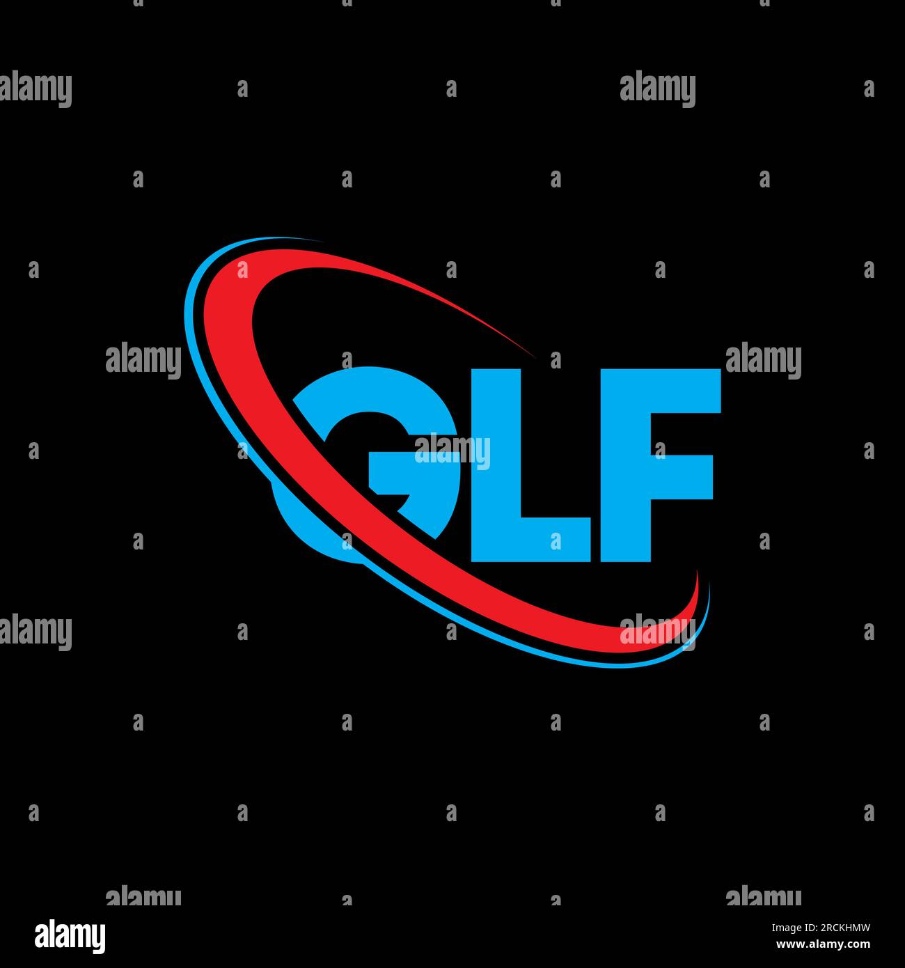 Logo GLF. GLF Letter. Logo GLF Letter. Logo GLF con logo circolare e monogramma maiuscolo. GLF tipografia per tecnologia, attività commerciali Illustrazione Vettoriale
