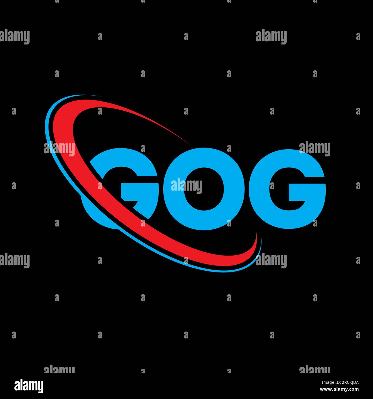Logo GOG. GOG Letter. Logo GOG Letter. Logo GOG iniziali associato a un logo con cerchio e monogramma maiuscolo. GOG tipografia per tecnologia, affari Illustrazione Vettoriale