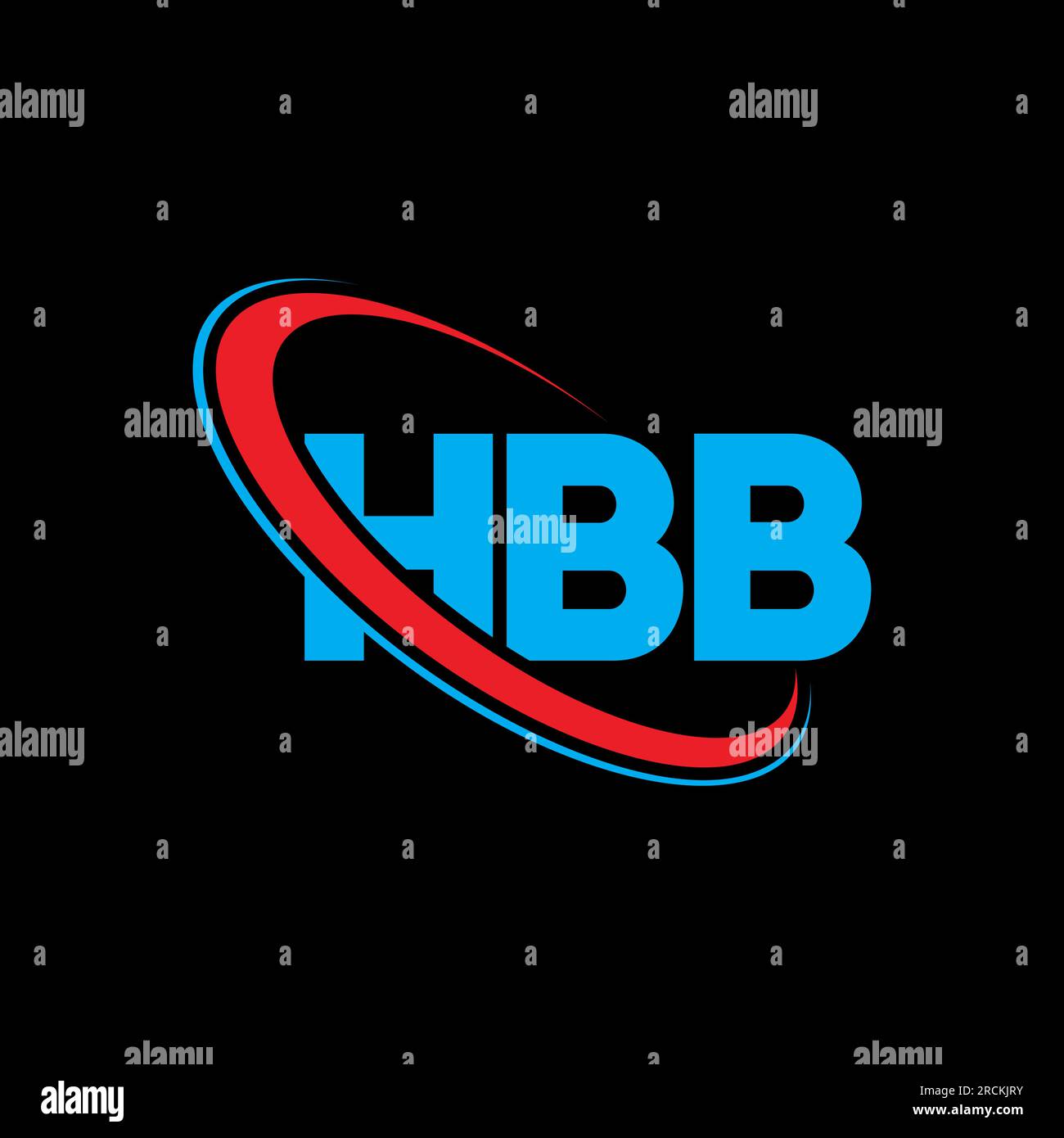 Logo HBB. Lettera HBB. Logo HBB Letter. Logo HBB iniziali associato a un cerchio e un monogramma maiuscolo. HBB tipografia per tecnologia, attività commerciali Illustrazione Vettoriale