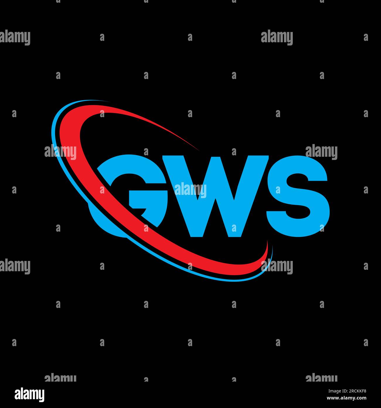 Logo GWS. Lettera GWS. Logo GWS Letter. Logo GWS con logo circolare e monogramma maiuscolo. Tipografia GWS per tecnologia, attività commerciali Illustrazione Vettoriale