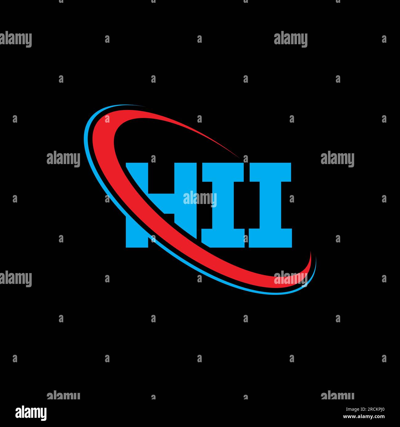 Logo HII. Lettera HII. Logo HII Letter. Logo HII con logo circolare e monogramma maiuscolo. Tipografia HII per tecnologia, attività commerciali Illustrazione Vettoriale
