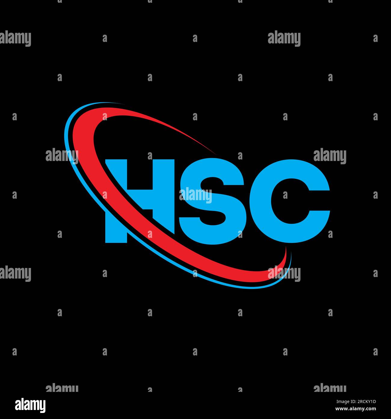 Logo HSC. Lettera HSC. Logo HSC Letter. Logo HSC con logo circolare e monogramma maiuscolo. Tipografia HSC per la tecnologia e le attività commerciali Illustrazione Vettoriale