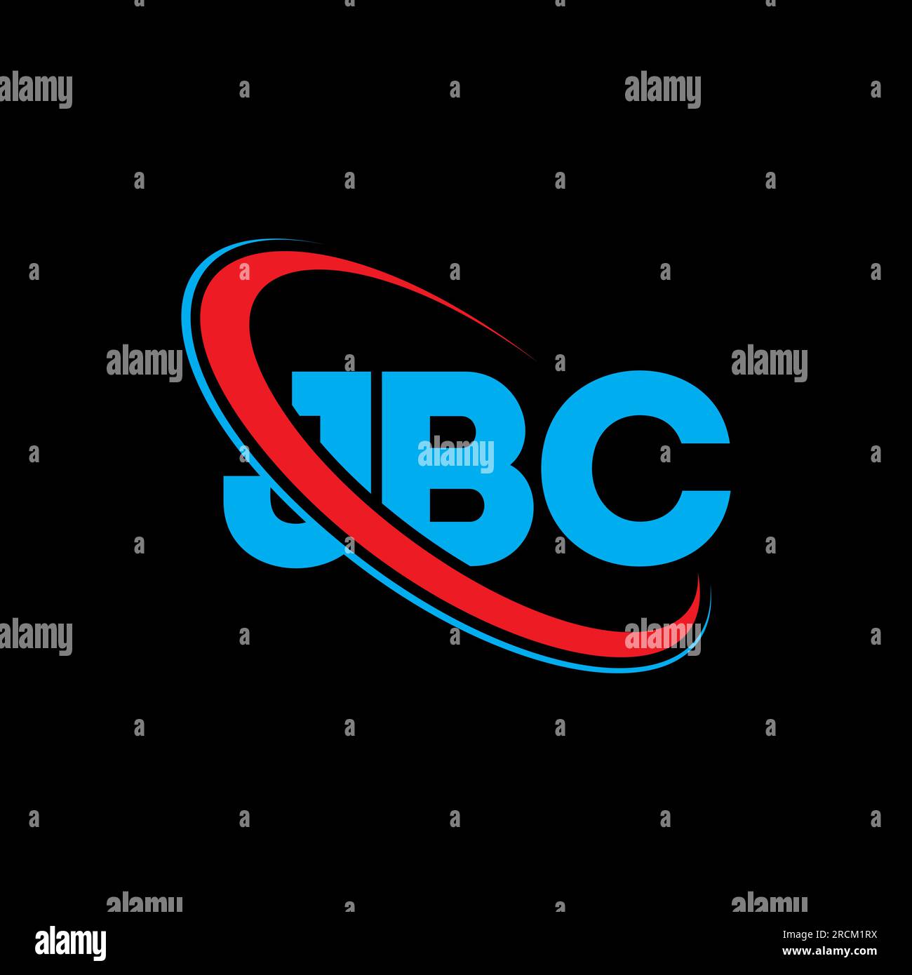 Logo JBC. Lettera JBC. Logo JBC Letter. Iniziali logo JBC associato a un logo con cerchio e monogramma maiuscolo. Tipografia JBC per la tecnologia, le attività commerciali Illustrazione Vettoriale