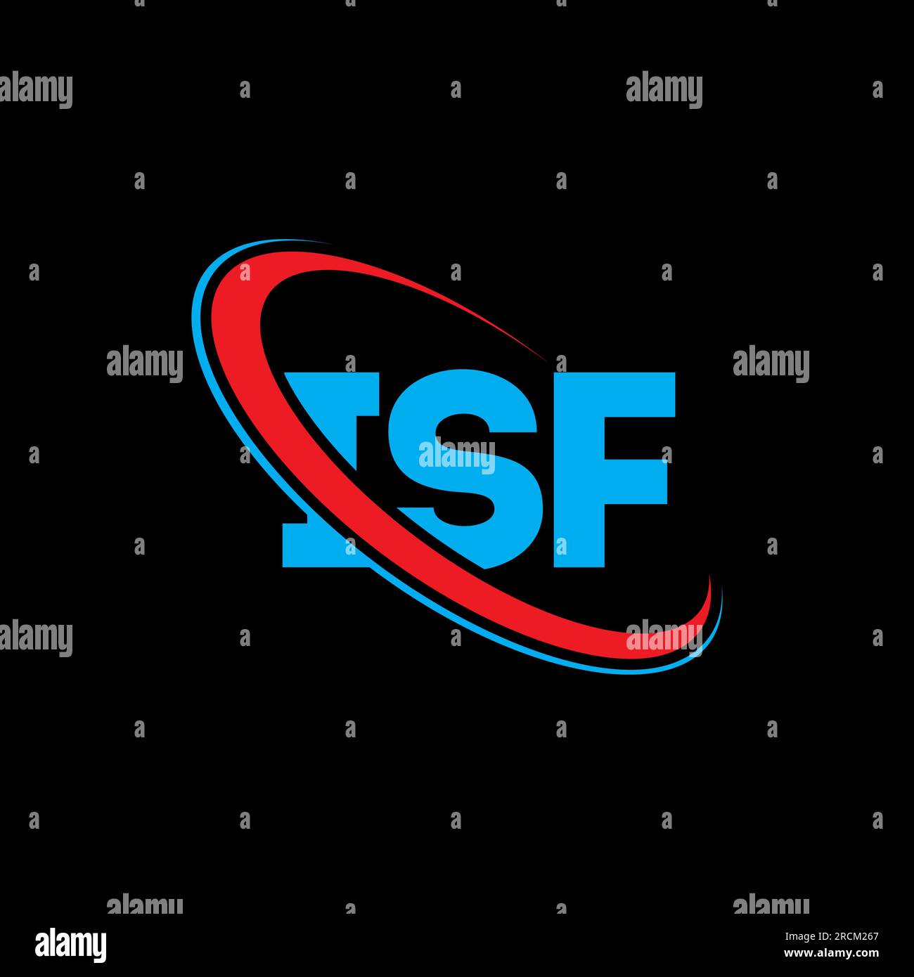 Logo ISF. Lettera ISF. Logo ISF Letter. Iniziali logo ISF associato a un cerchio e un monogramma maiuscolo. Tipografia ISF per tecnologia, affari Illustrazione Vettoriale