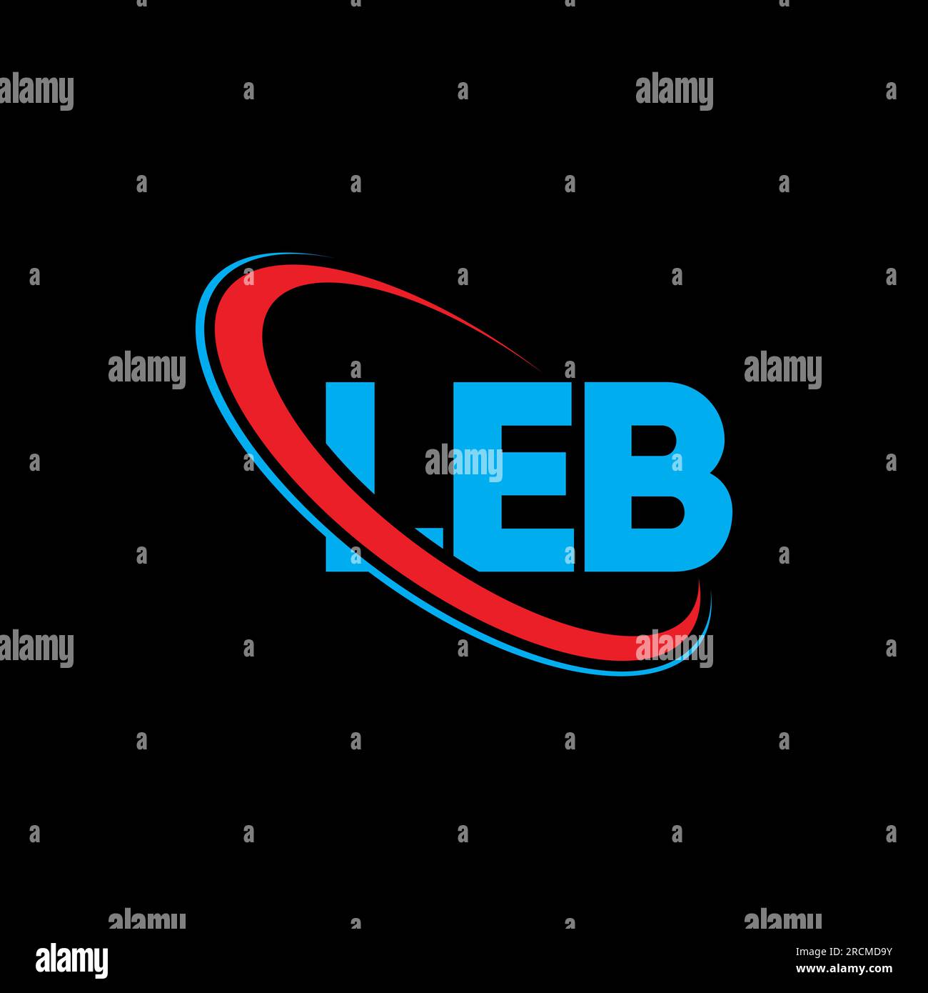 Logo LEB. Lettera LEB. Logo LEB Letter. Iniziali logo LEB associato a un logo con cerchio e monogramma maiuscolo. Tipografia LEB per la tecnologia e le attività commerciali Illustrazione Vettoriale