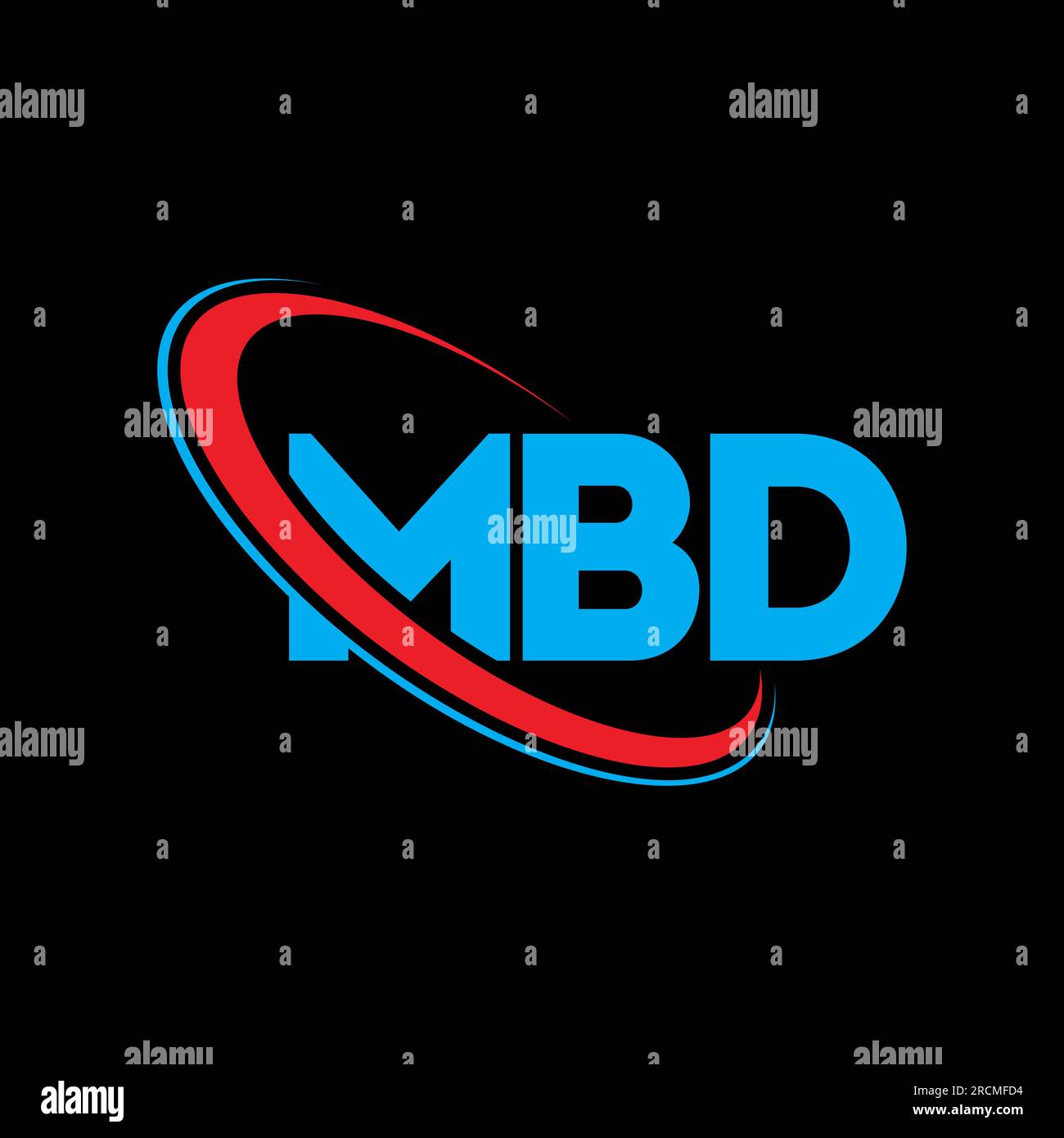 Logo MBD. Lettera MBD. Logo MBD Letter. Iniziali logo MBD con cerchio e monogramma maiuscolo. Tipografia MBD per tecnologia, attività commerciali Illustrazione Vettoriale
