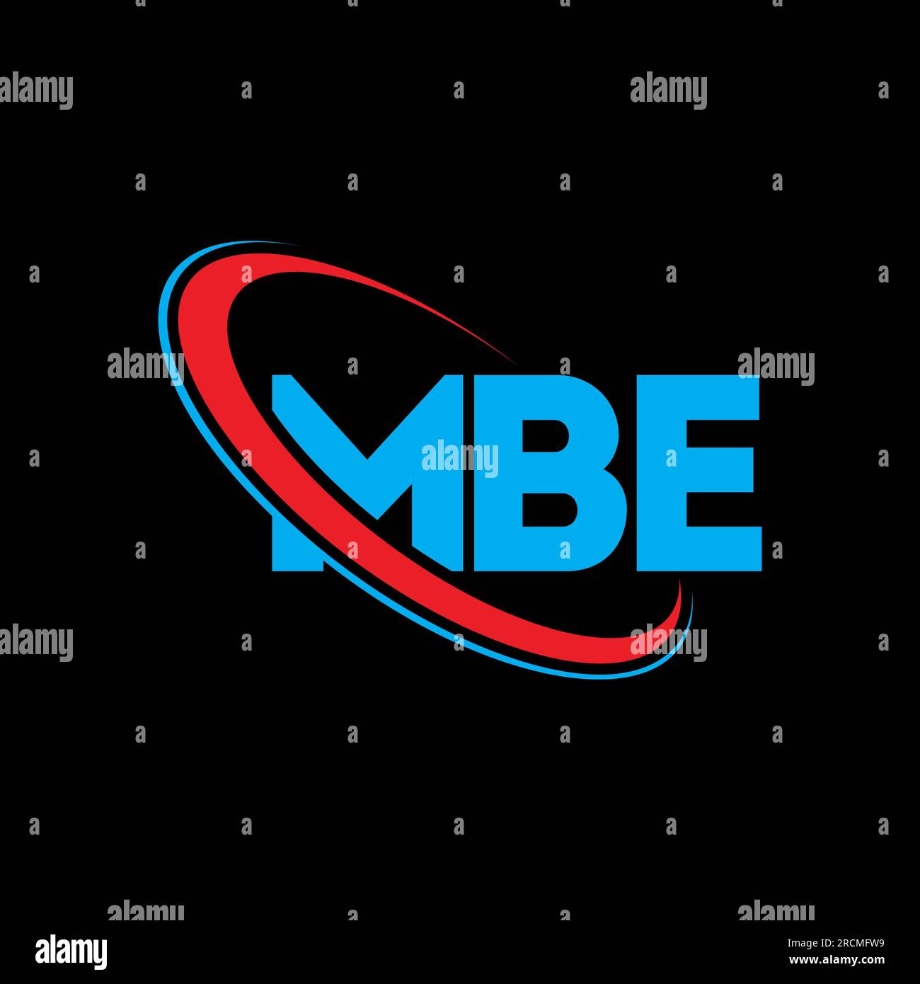 Logo MBE. Lettera MBE. Logo MBE Letter. Iniziali del logo MBE collegate con il logo cerchio e il logo del monogramma maiuscolo. Tipografia MBE per tecnologia, attività commerciali Illustrazione Vettoriale