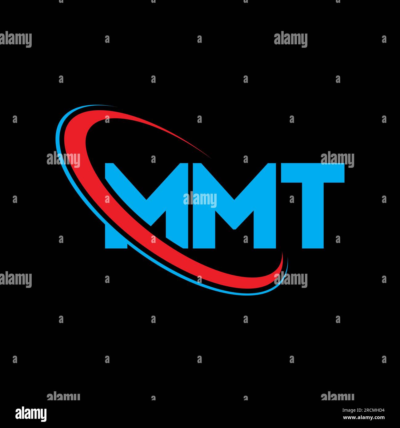 Logo MMT. Lettera MMT. Logo MMT Letter. Logo MMT iniziali associato a un cerchio e un monogramma maiuscolo. Tipografia MMT per la tecnologia, le aziende Illustrazione Vettoriale