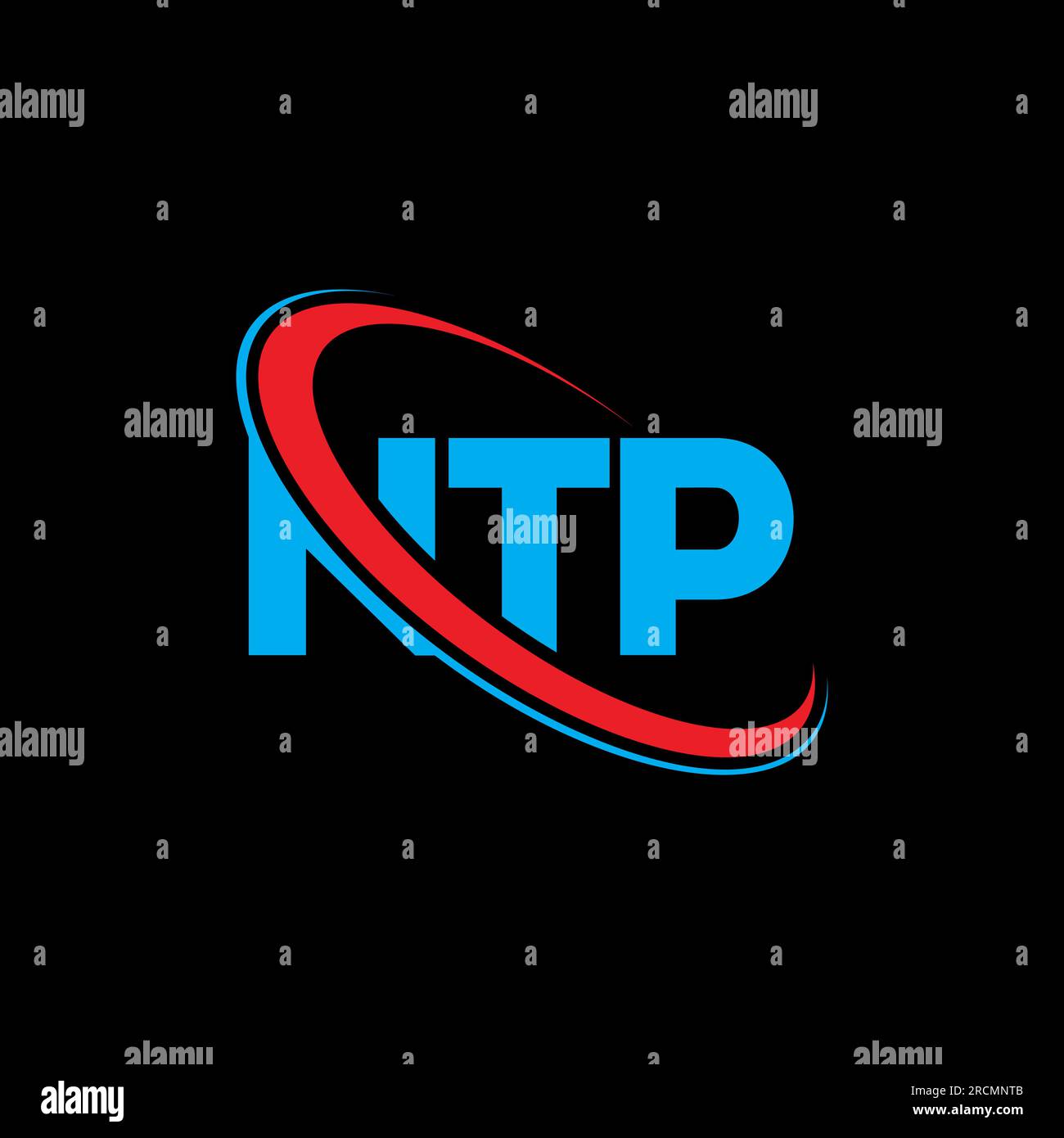 Logo NTP. Lettera NTP. Logo NTP Letter. Iniziali logo NTP associato a un cerchio e un monogramma maiuscolo. Tipografia NTP per tecnologia, attività commerciali Illustrazione Vettoriale